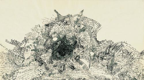 Carlfriedrich Claus Ausblick, Geschichtsphilosophisches Kombinat, Blatt 18, 1963 © Foto: László Tóth, VG Bild-Kunst, Bonn 2011