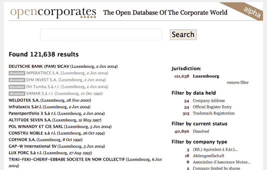 open corporates screenshot