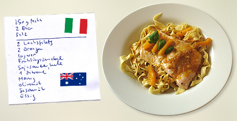 Frische Pasta vs. Lachs in Orangensauce – Italien vs. Australien