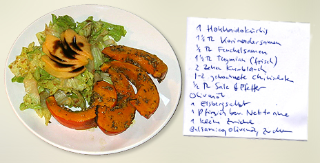 Gegrillter Kürbis mit fruchtigem Salat