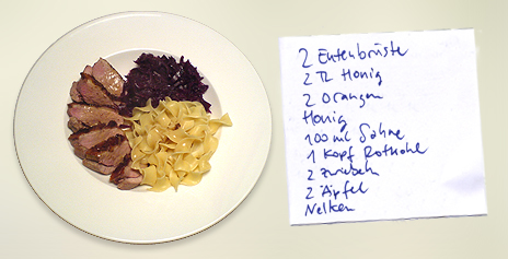 Entenbrust mit Rotkohl