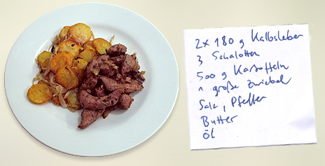 Bratkartoffeln (mit Kalbsleber)