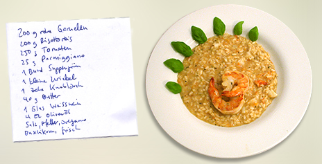 Tomatenrisotto mit Crevetten