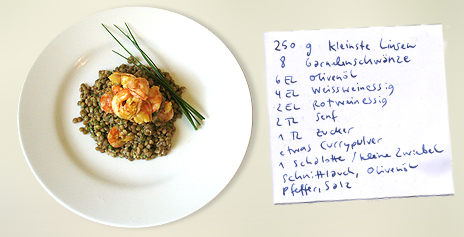 Linsen-Garnelen Salat