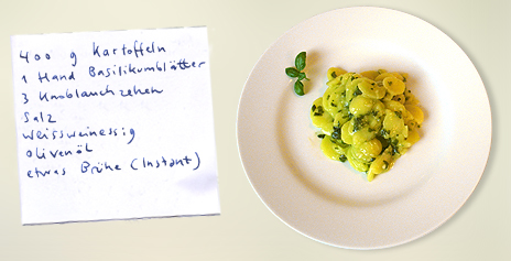 Kartoffelsalat mit Basilikum