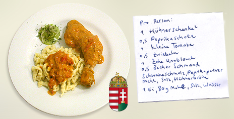 Csirkepaprikás – Paprikahähnchen aus Ungarn