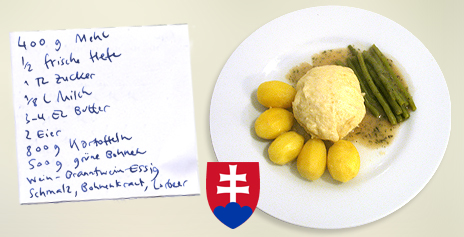 Dampfnudeln mit Kartoffeln und Bohnen – aus der Slowakei
