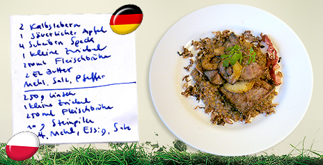 Kalbsleber Berliner Art vs. Soczewica z grzybami (Linsen mit Steinpilzen)