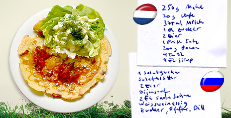 Pannekoeken met stroop (NL) vs. Agurgkai su Rukcscia Grietne (RUS)