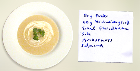 gebrannte Griesssuppe