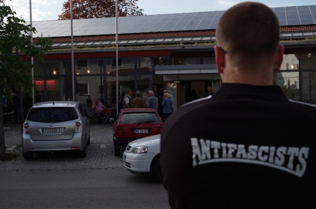 Sarrazin im Bürgersaal Betzigau - Protest