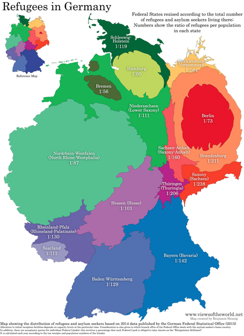 Wo in Deutschland viele Flüchtlinge leben