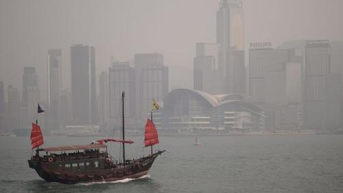 Skyline von Hongkong, im Smog © Philippe Lopez/AFP/Getty Images