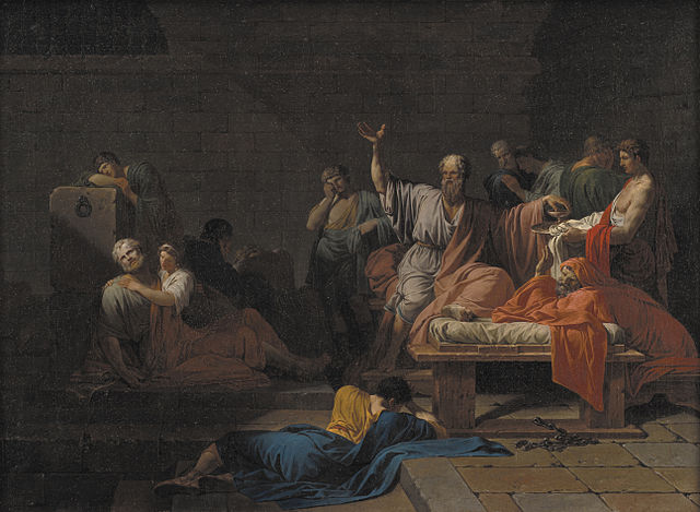 Der Tod des Sokrates. Darstellung von David Jacques-Louis, 1787 © Wikimedia/Public Domain