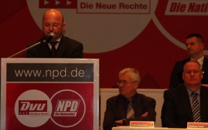 Matthias Heyder beim NPD-Bundesparteitag in Hohenmölsen (Foto: Kai Budler)