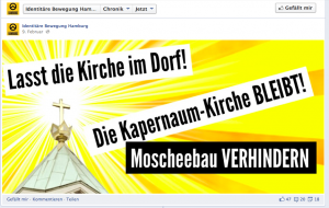 Screenshot Werbung für antimuslimische Aktion der Hamburger Identitären