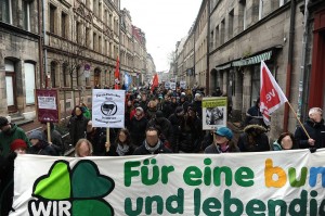Über 2000 Menschen demonstrierten Anfang Januar in Fürth gegen die BiSF  ©TM