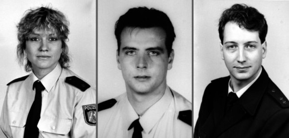 Die Polizisten Yvonne Hachtkemper, Thomas Goretzky (Mitte) und Matthias Larisch von Woitowitz werden im Juni 2000 von dem Rechtsextremisten Michael Berger erschossen ©dpa