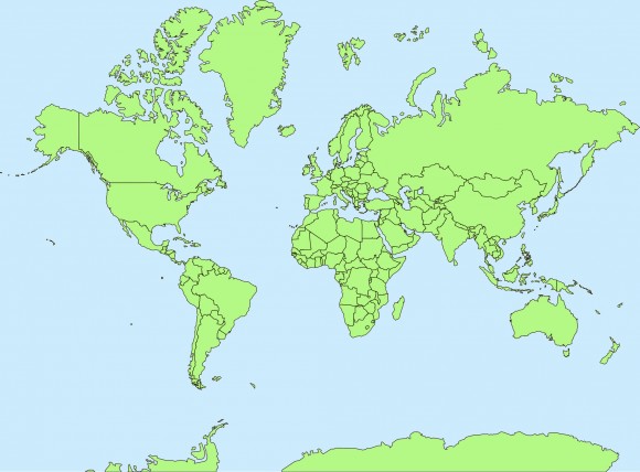 Weltkarte in der Mercator-Projektion. CC BY wonderwhy/flickr 