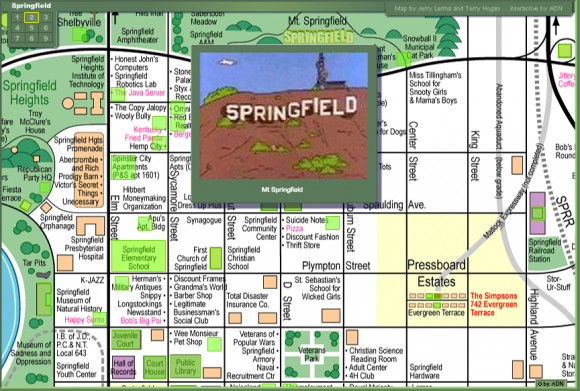 die simpsons springfield original karte