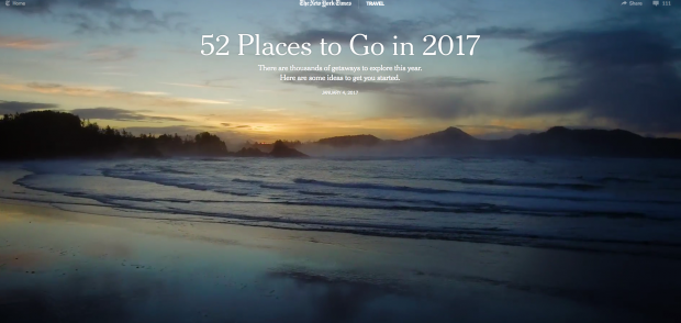 Diese 52 Orte müssen Sie 2017 bereisen