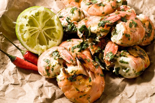 Spot Prawns with Lime and Cilantro http://iamafoodblog.com/spot-prawns-with-lime-and-cilantro-recipe/