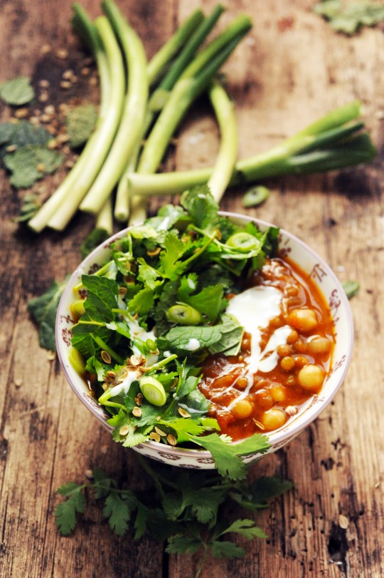 Lentil, chickpea and herb soup